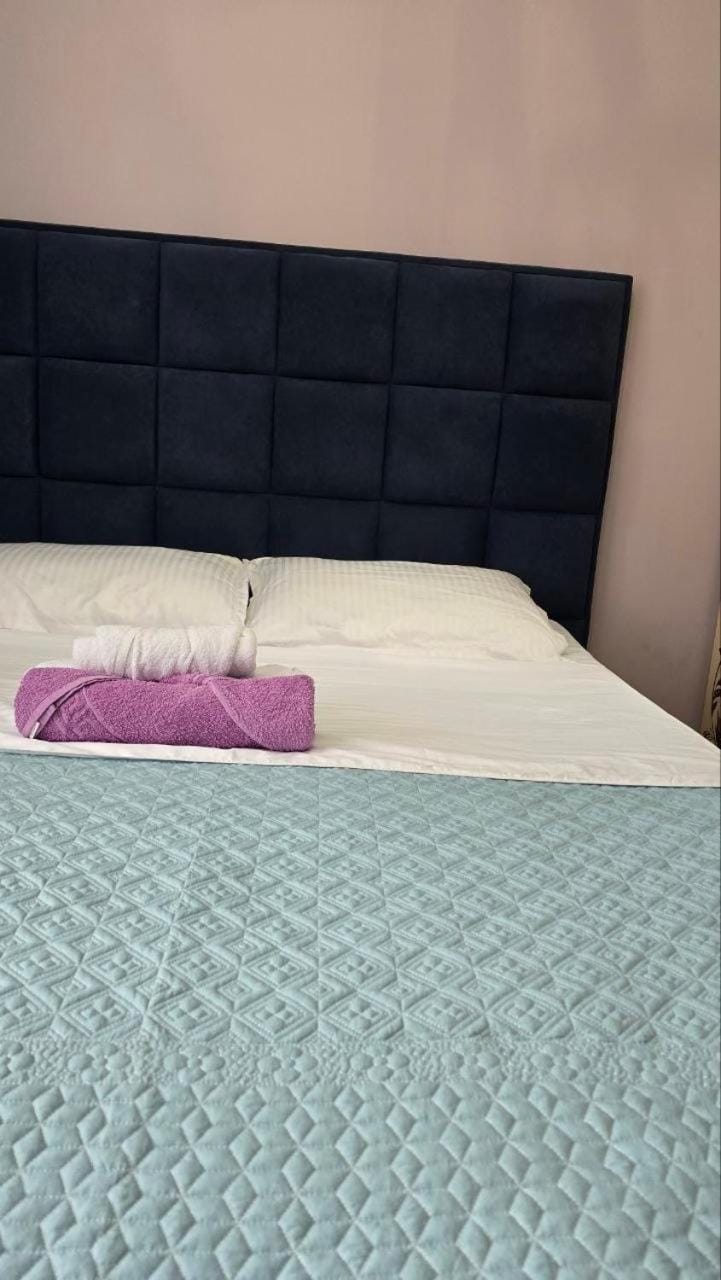 Bed, towels, towels