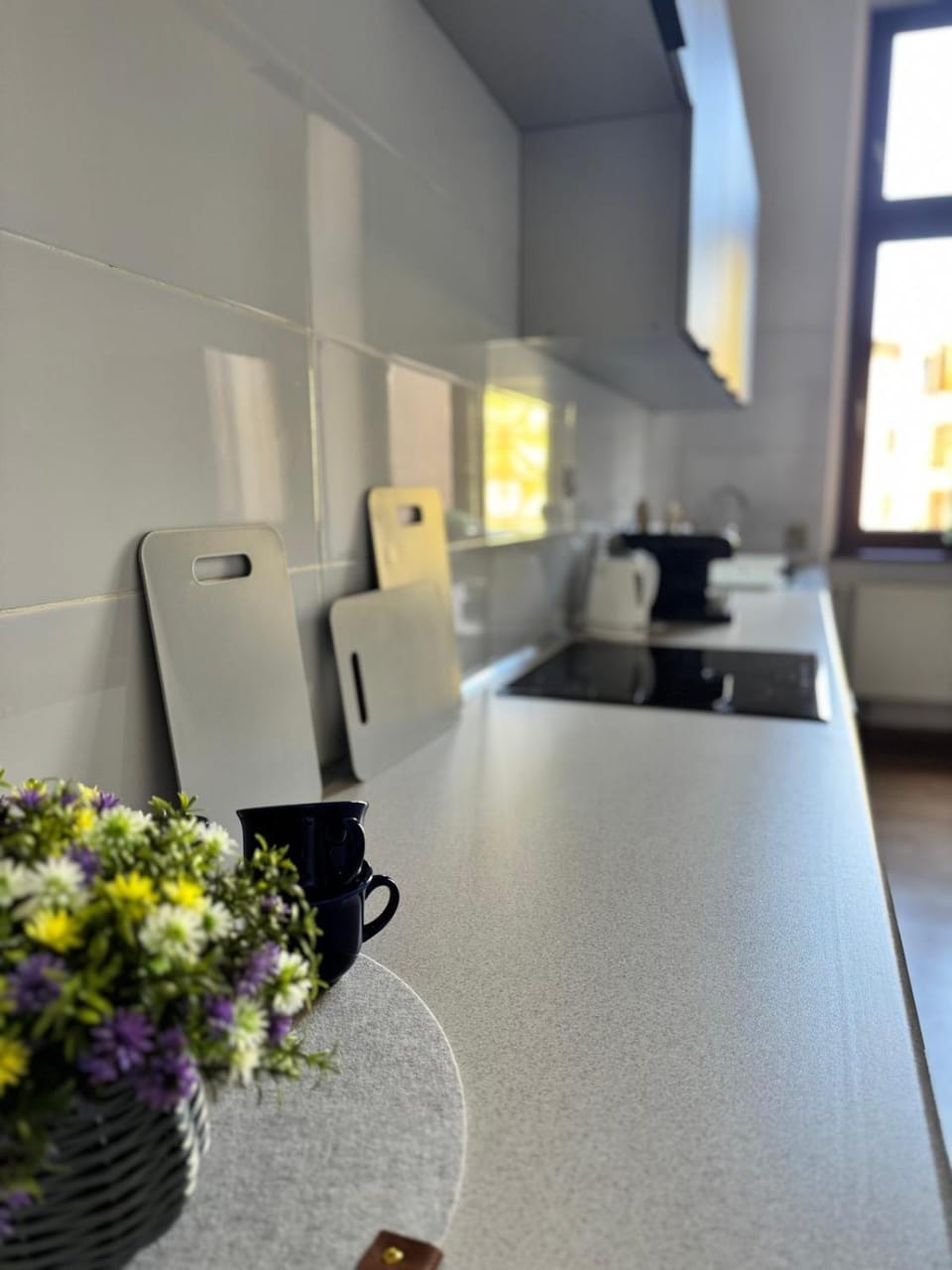 Kitchen or kitchenette, oven