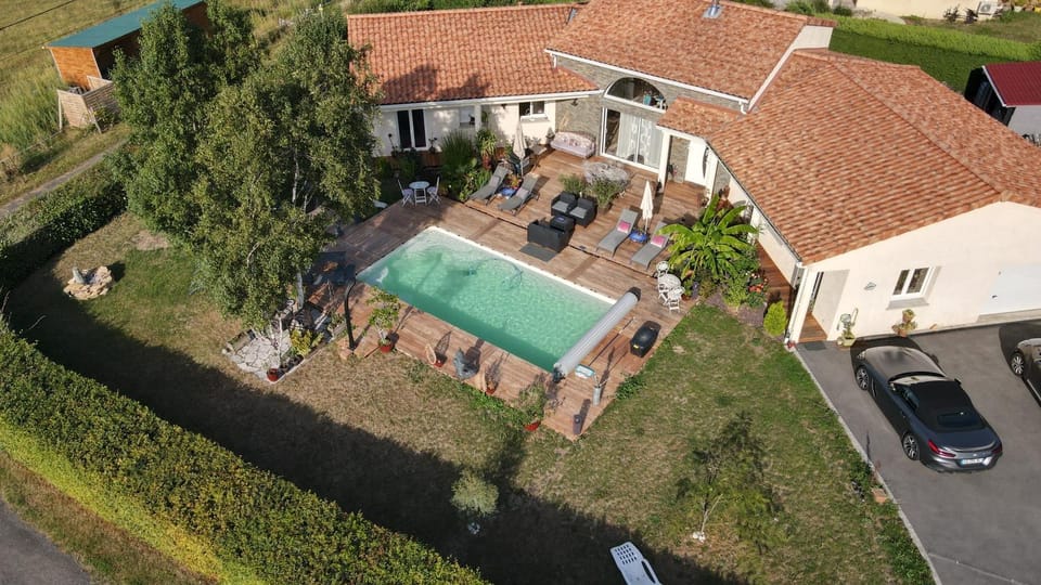 Property building, Living room, Swimming pool