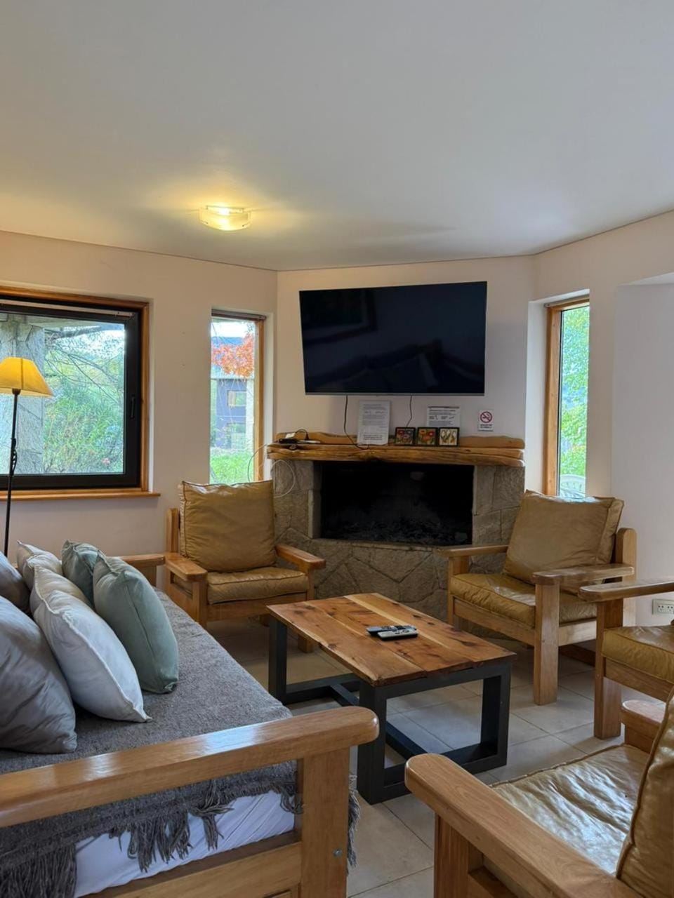 Living room, fireplace