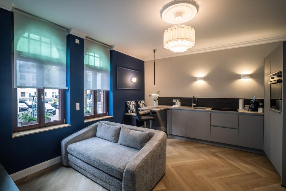 Living room, kitchen