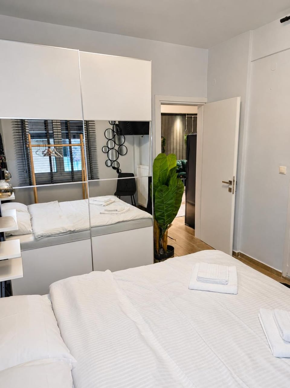 Bed, Photo of the whole room, Bedroom, towels, wardrobe