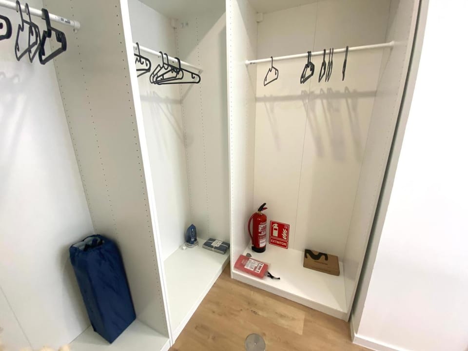 cot, wardrobe