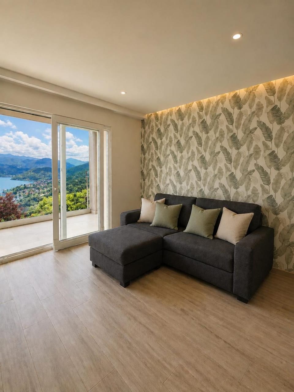 Natural landscape, Living room, Seating area, Mountain view