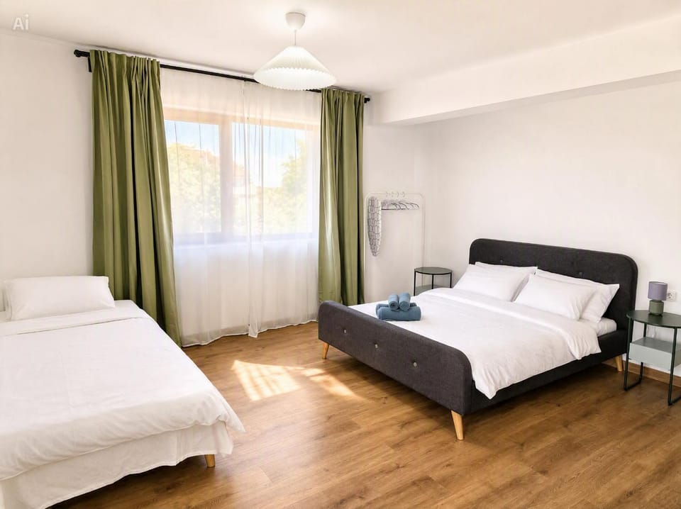 Bed, Photo of the whole room, Bedroom, towels