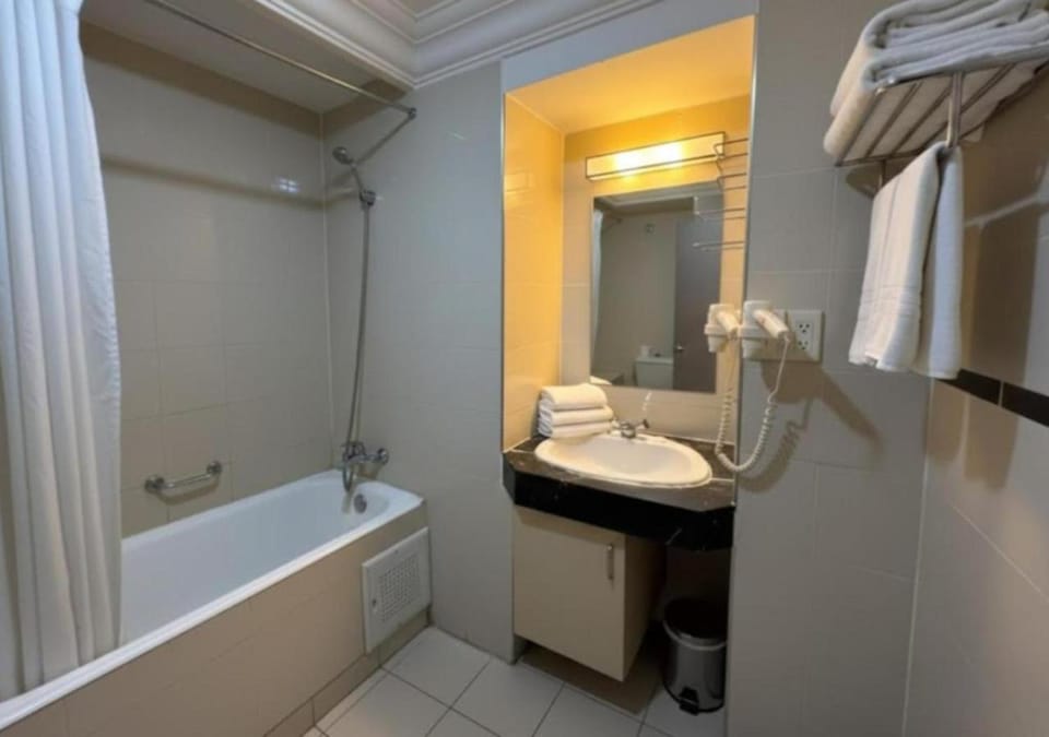 Shower, Public Bath, bidet, hair dryier, towels