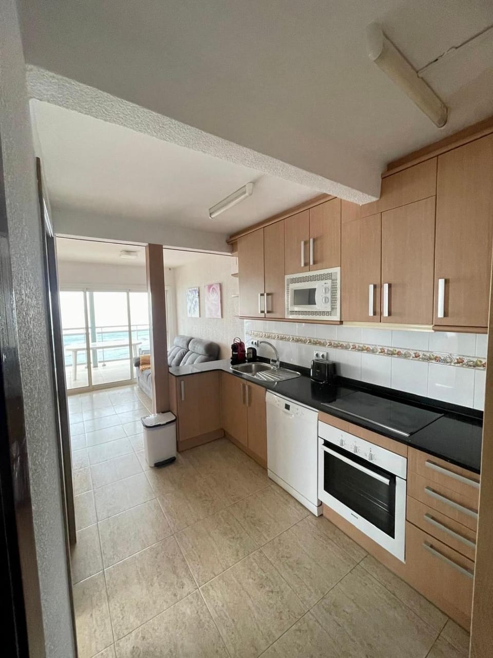 Sea view, dishwasher, microwave, oven, kitchen