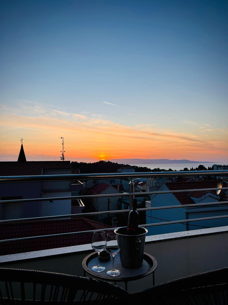 View (from property/room), Balcony/Terrace, Sea view, Sunset