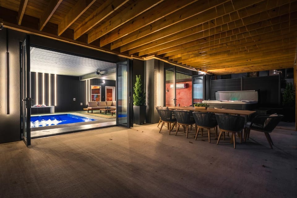 Patio, Seating area, Dining area, Swimming pool