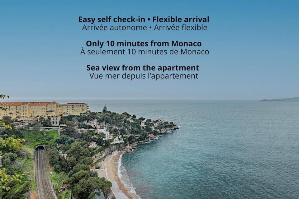 Sea View, Mala Beach, Quiet and Bright 2-Room Apartment - Taj Mahal Apartment in Cap-d'Ail