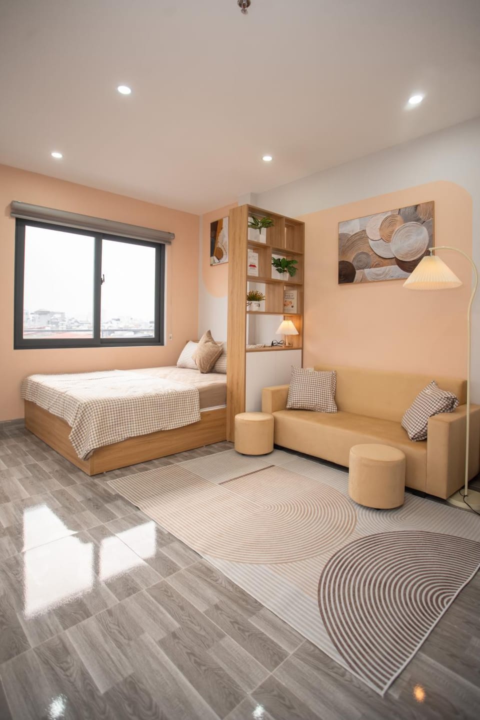 Bed, Living room, Photo of the whole room, Seating area, Bedroom