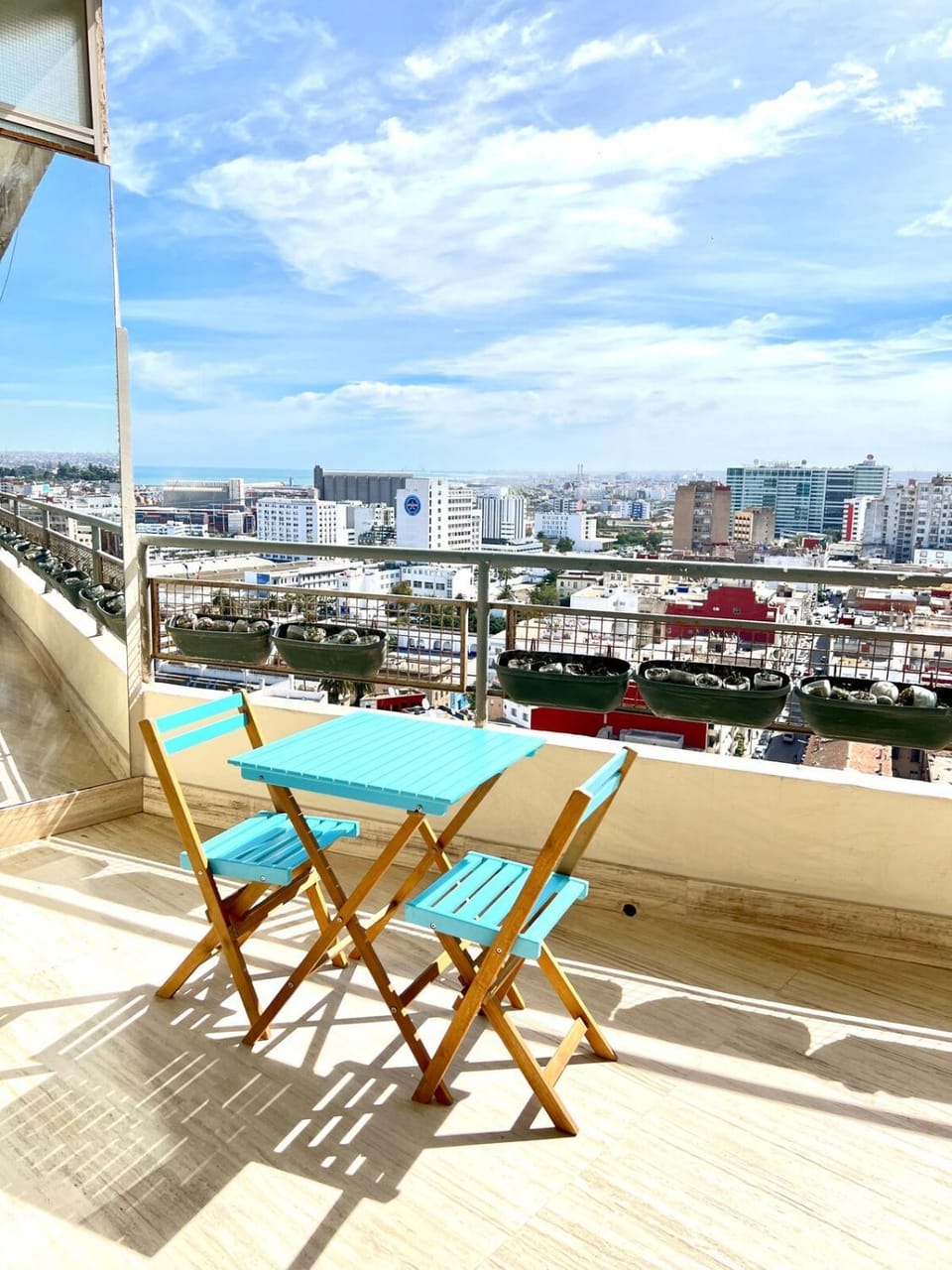 Terrace & View of Casablanca Port Apartment in Casablanca