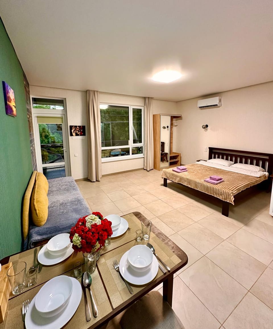 Bed, Living room, Photo of the whole room, Dining area, Bedroom, air conditioner