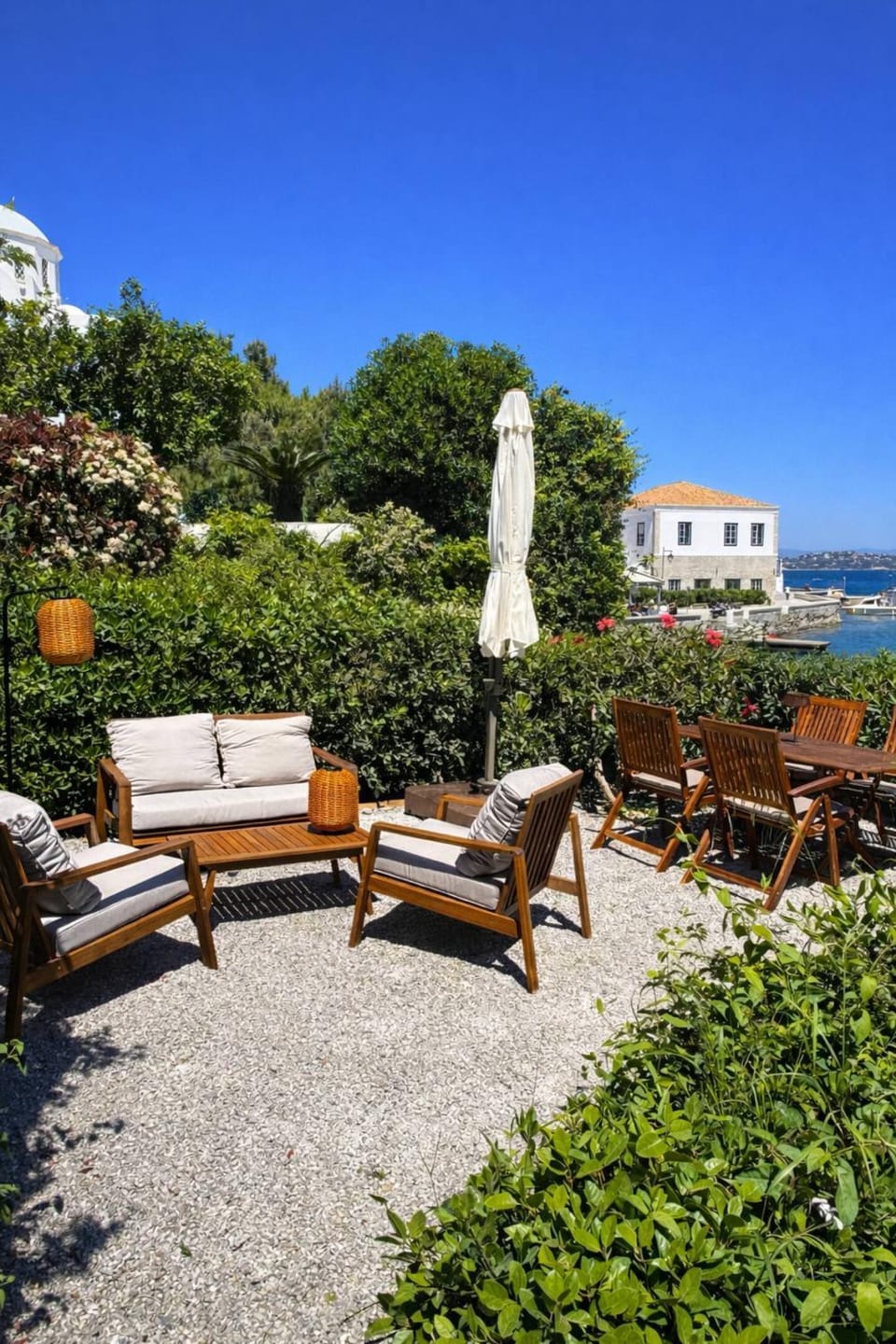 Patio, Garden, Garden, Seating area, Sea view