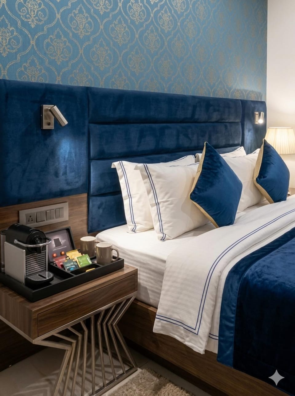 Bed, Coffee/tea facilities, Photo of the whole room, Seating area, Bedroom, Breakfast
