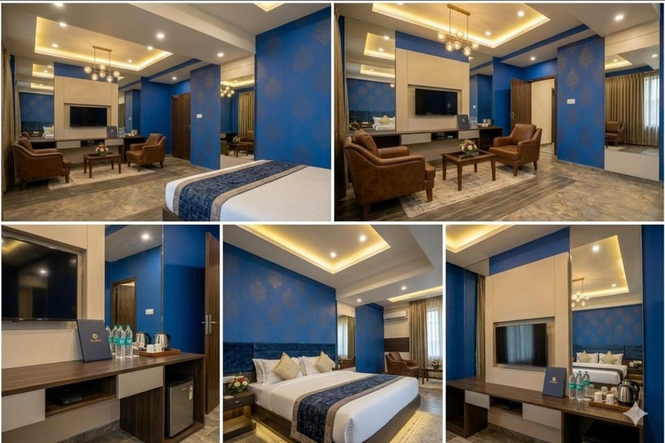 Bed, TV and multimedia, Kitchen or kitchenette, Photo of the whole room, Seating area, Bedroom, minibar
