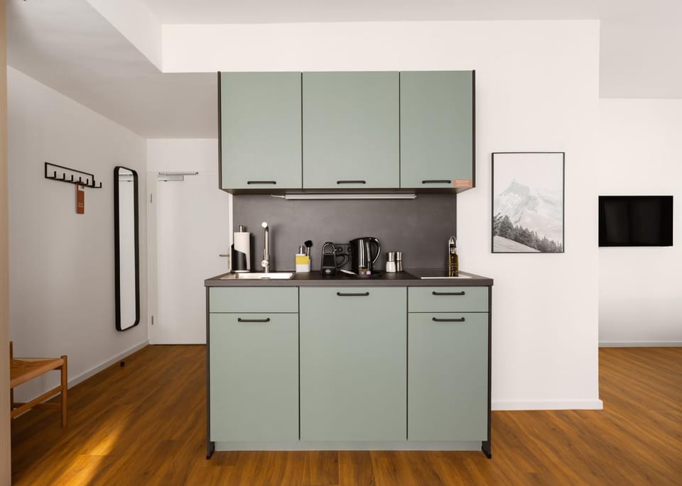 Coffee/tea facilities, Kitchen or kitchenette, stove