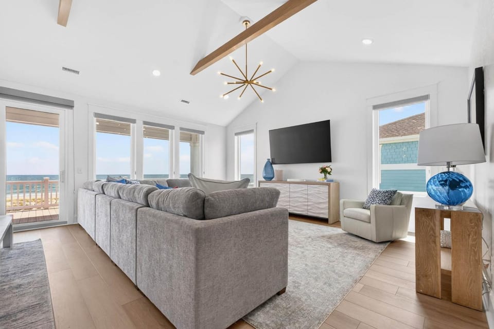 New Beachfront Home Private Pool Sleeps 30 House in Holden Beach