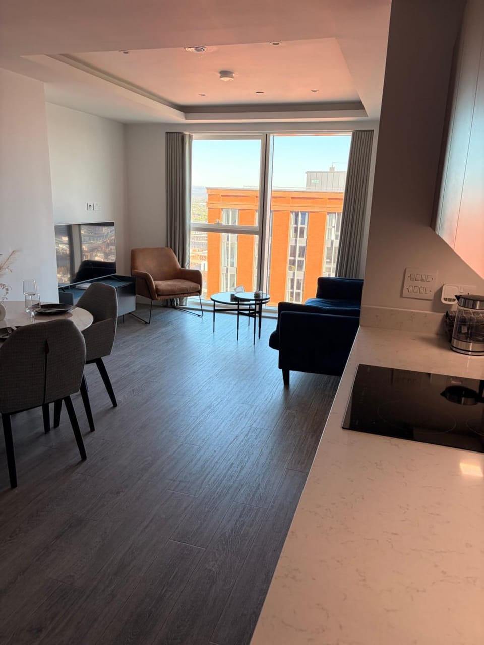 Kitchen or kitchenette, Living room, Photo of the whole room, Seating area, Dining area