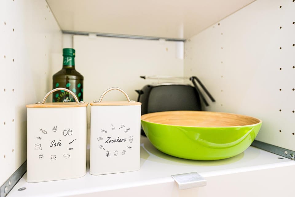 Kitchen or kitchenette, toaster