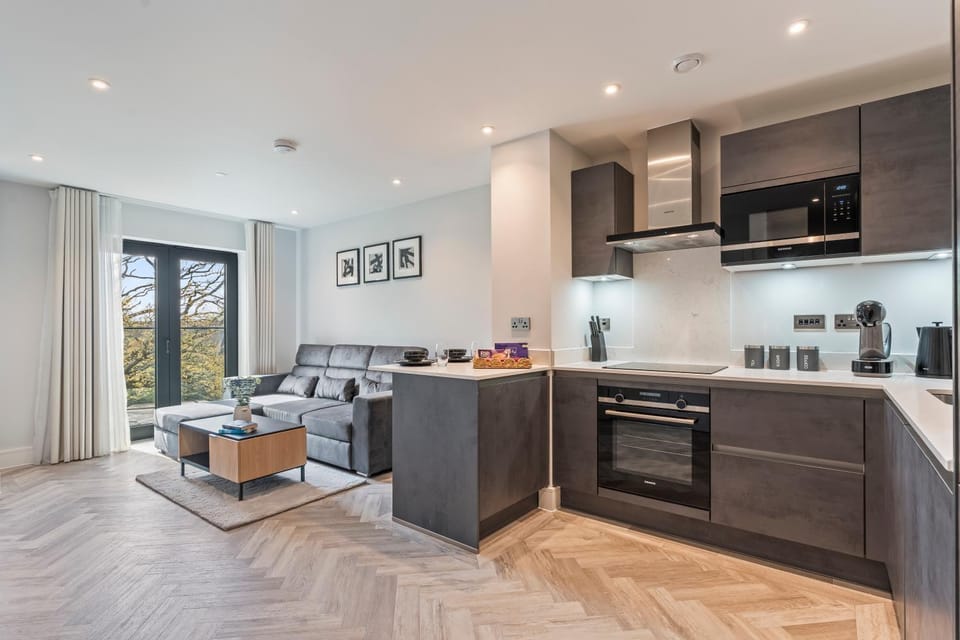 Living room, kitchen