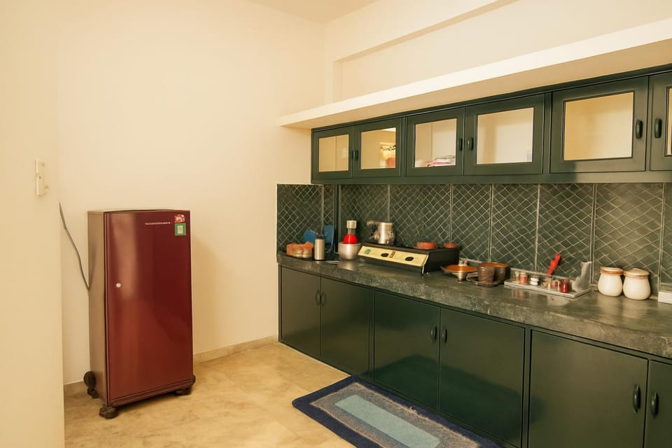 Kitchen or kitchenette, minibar, oven, wardrobe