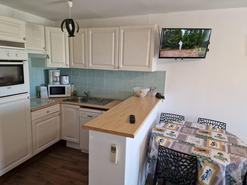 Kitchen or kitchenette, stove, kitchen