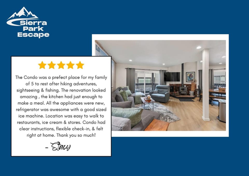 Chic Newly Remodeled 1BR & Loft w Balcony & Pool House in Mammoth Lakes