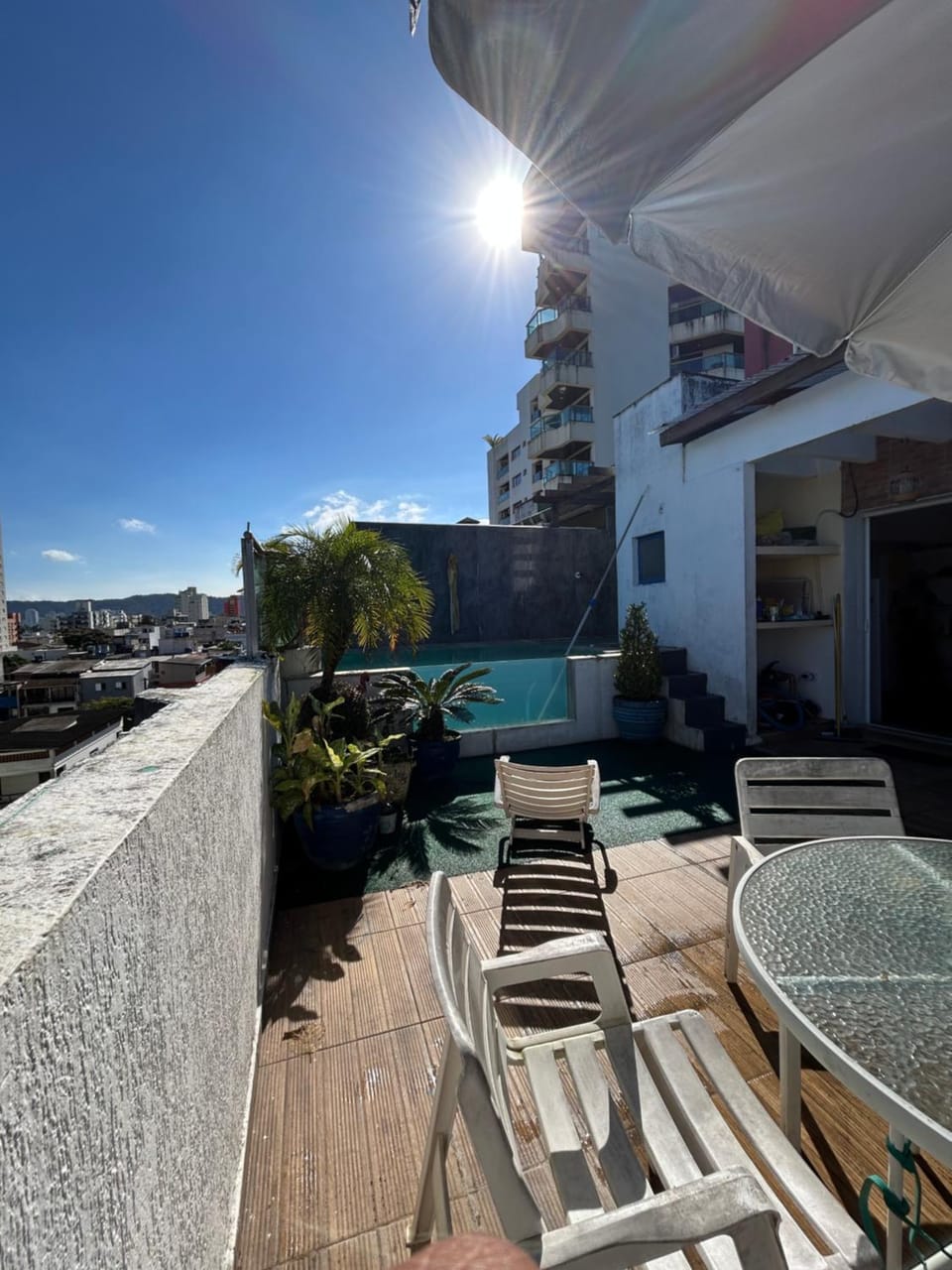 Property building, Day, Natural landscape, View (from property/room), Balcony/Terrace, Pool view, Swimming pool, sunbed