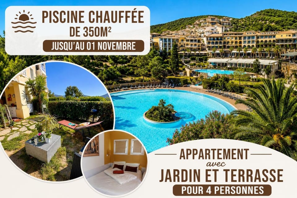 Classé Premium CAP ESTÉREL FH007 jardin privatif clos Terrasse vue mer Piscine chauffée Climatisation Parking Apartment in Saint-Raphael