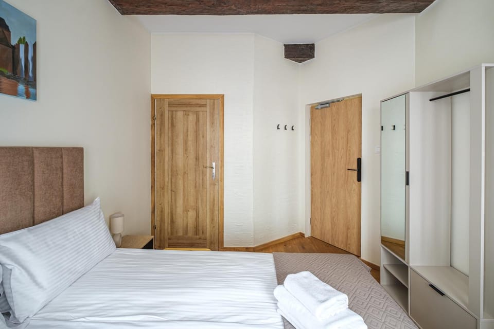 Bed, Photo of the whole room, Bedroom, towels, wardrobe