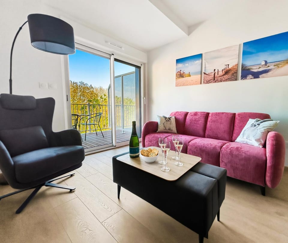 T2 lumineux, balcon, parking privé, plage à pied! Apartment in Bray-Dunes