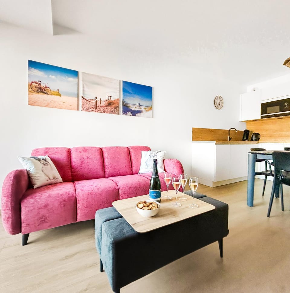 T2 lumineux, balcon, parking privé, plage à pied! Apartment in Bray-Dunes