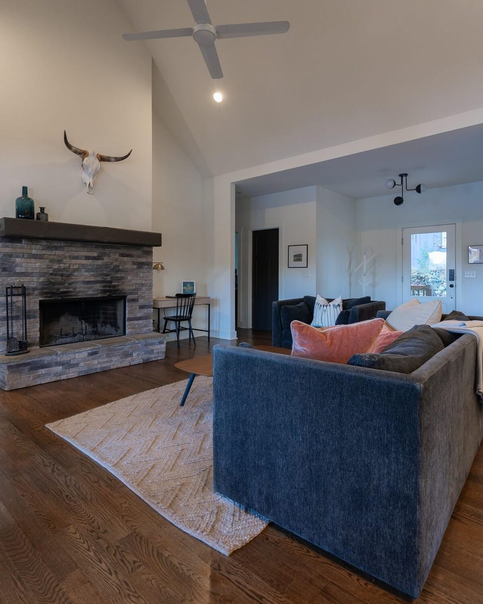Living room, fireplace
