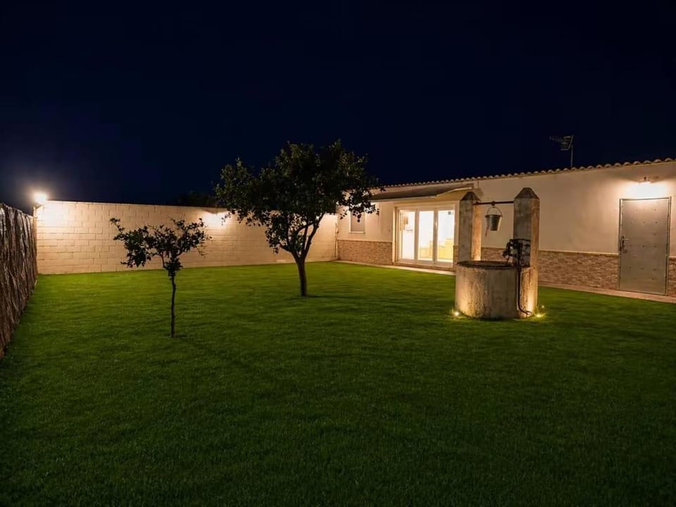 Property building, Night, Garden