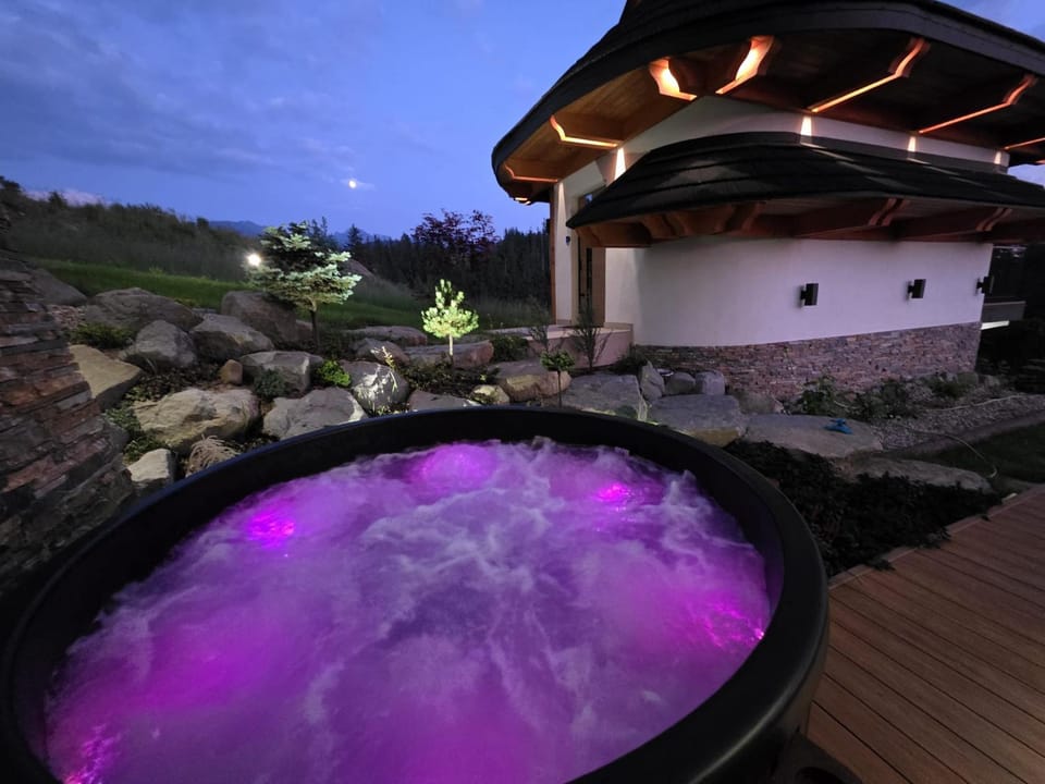Night, Natural landscape, Hot Tub