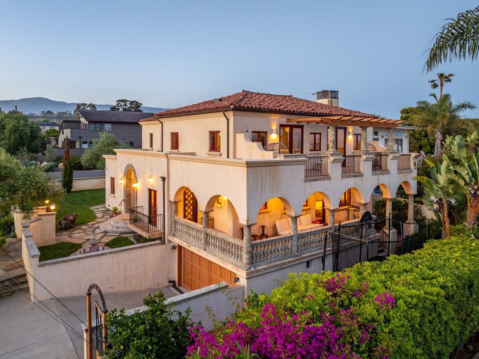 Italian Ocean-View Estate | Sauna + Hot Tub House in Santa Barbara