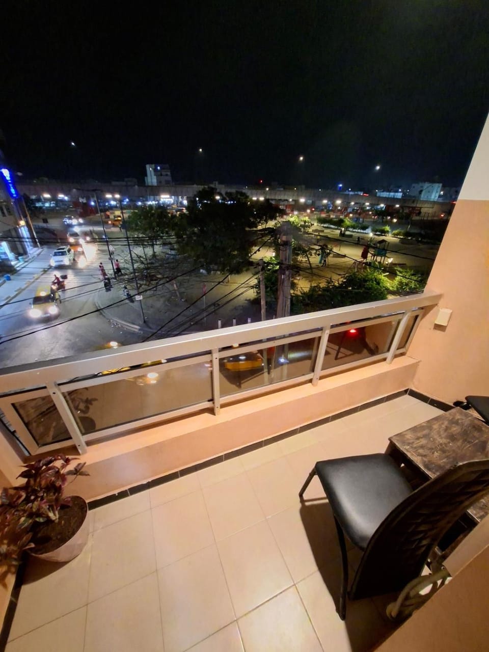 Patio, Night, View (from property/room), Balcony/Terrace, Seating area, City view, Garden view