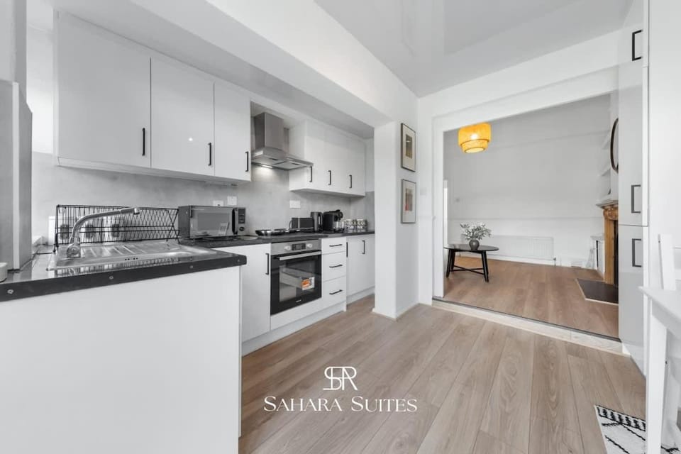 Kitchen or kitchenette, oven, stove, toaster