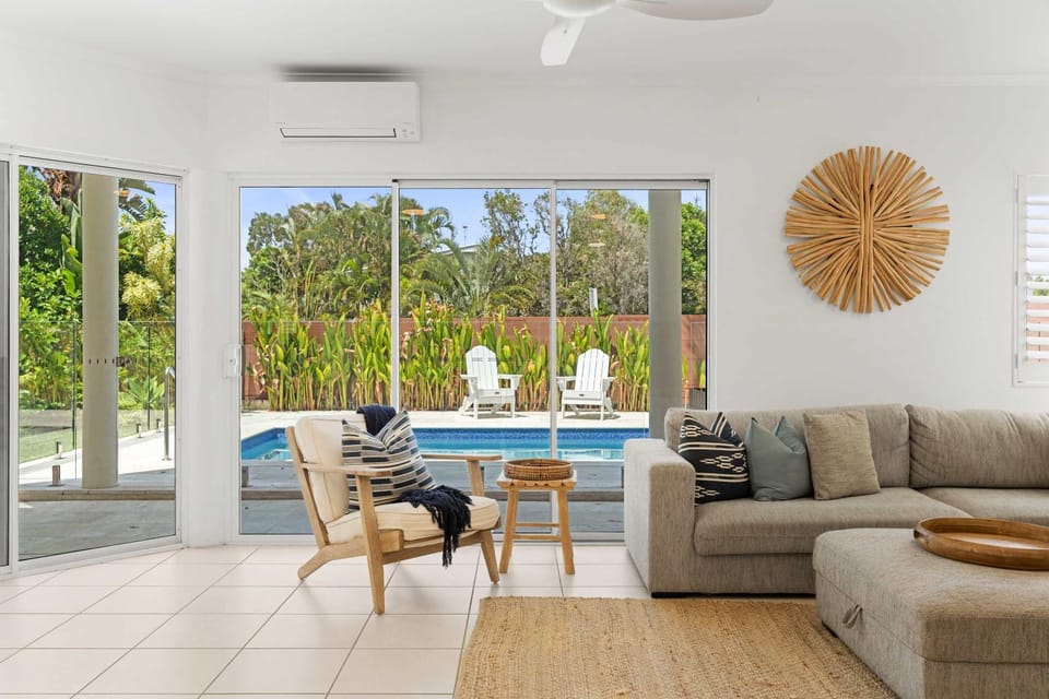 Living room, Seating area, Pool view, Swimming pool