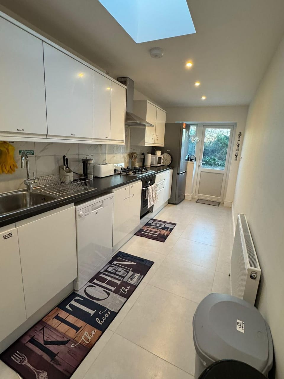 Kitchen or kitchenette, stove, toaster