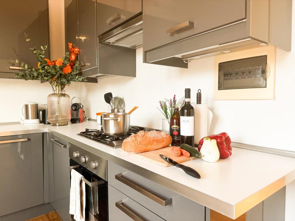Kitchen or kitchenette, Food and drinks, Food, minibar, oven, stove