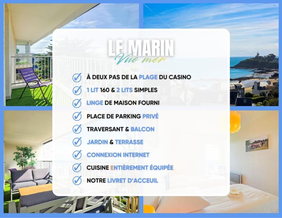 Le Marin, vue mer d'exception avec balcon filant Apartment in Saint-Quay-Portrieux