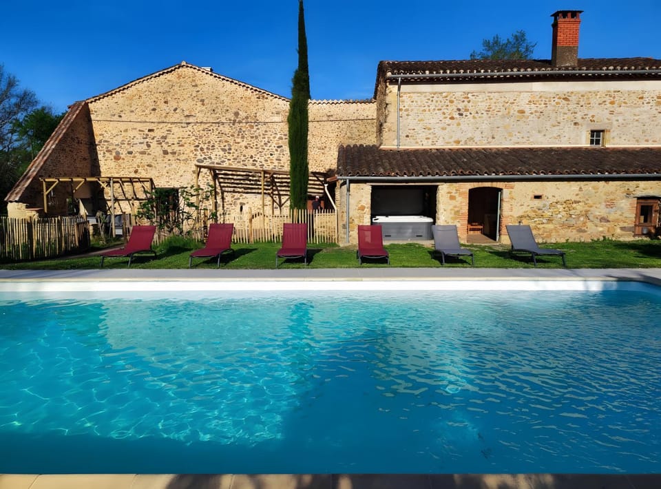 Property building, Living room, Swimming pool
