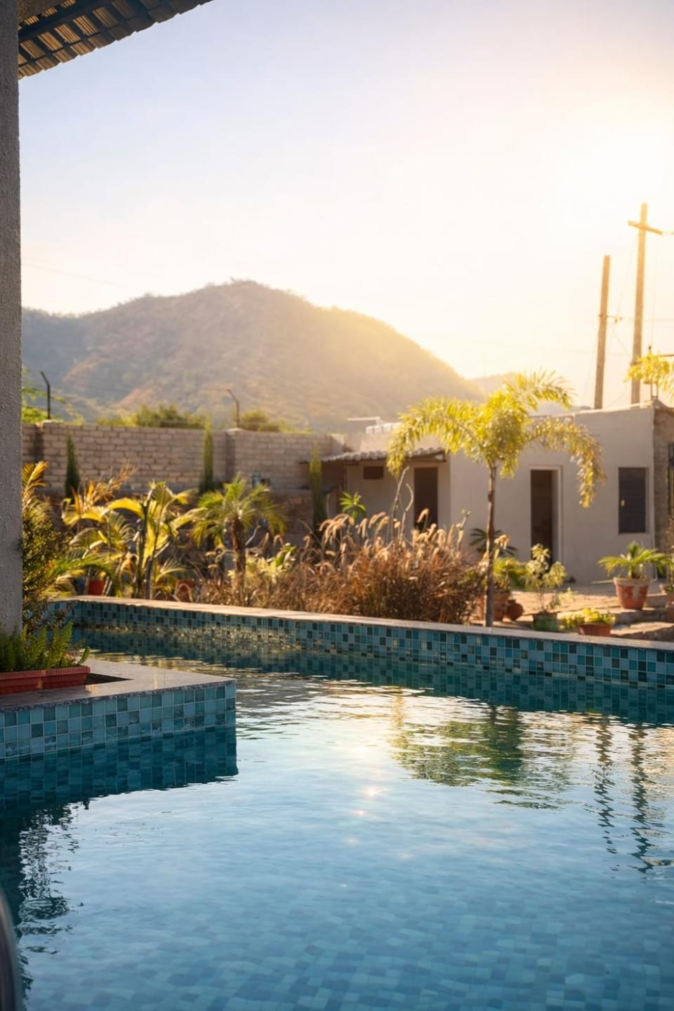 Natural landscape, Mountain view, Swimming pool