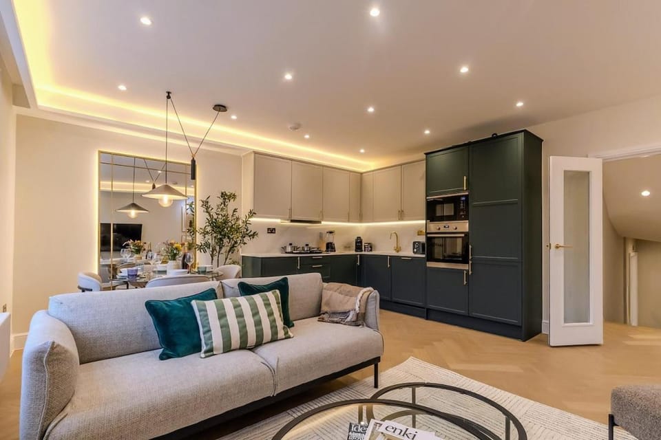Kitchen or kitchenette, Living room, Dining area, dishwasher, stove
