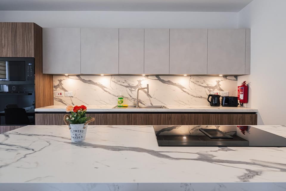 Kitchen or kitchenette, minibar, stove