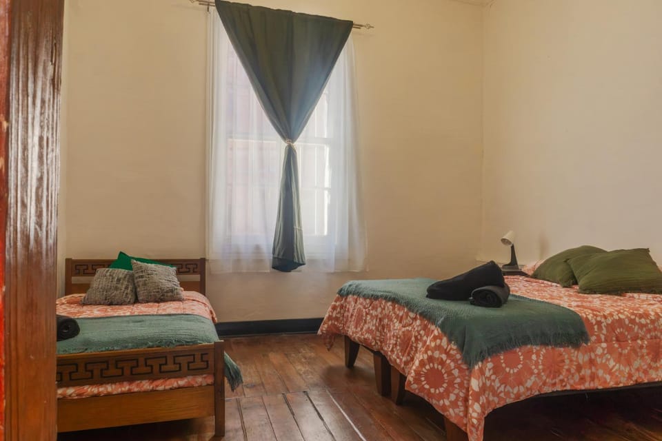 Bed, Day, Photo of the whole room, Bedroom, Street view, hair dryier, heating, towels