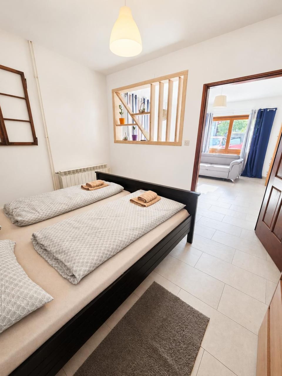 Bed, Living room, Seating area, Bedroom