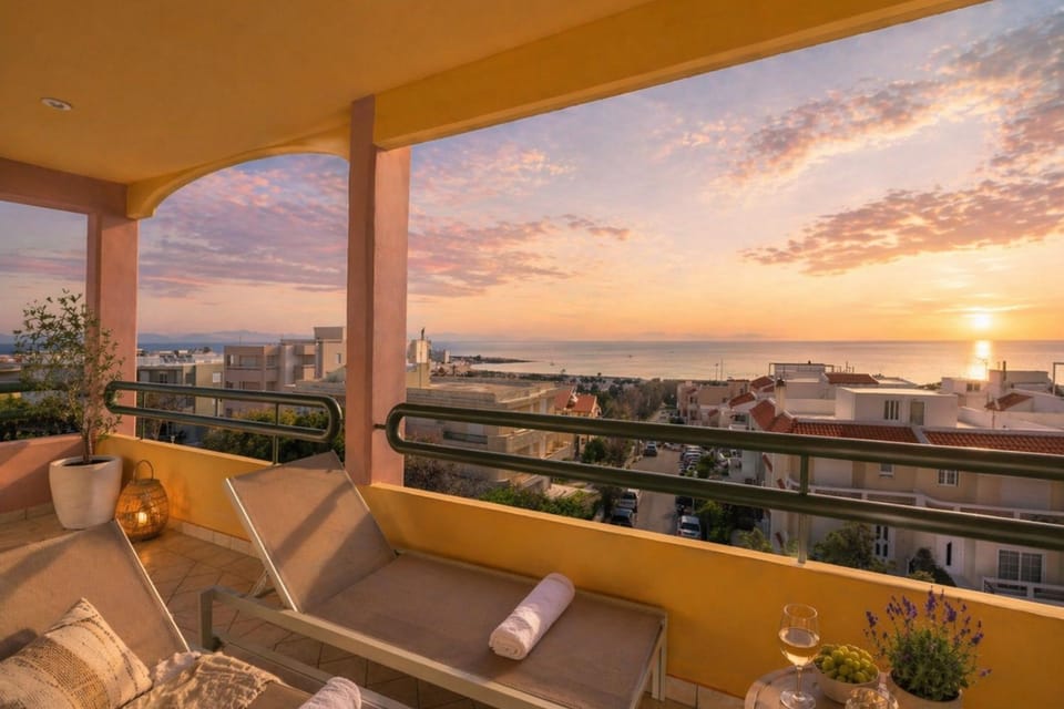 View (from property/room), City view, Sea view, Sunrise, Sunset, sunbed